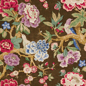 Schumacher Fabric Bermuda Blossoms Cocoa 175870