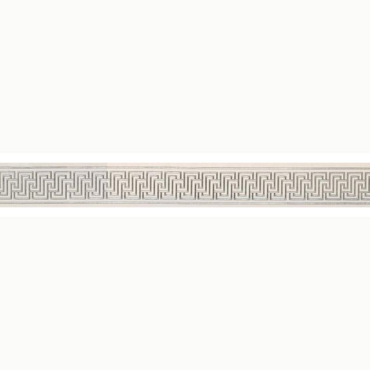 Labyrinth Tape Platinum 66145 by Schumacher Designer Trim Mary Mcdonald 2.5" - Swanky Fabrics -