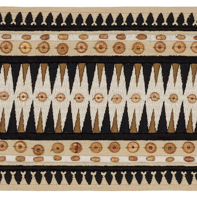 Tahiti Tape Lava Black 69310 by Schumacher Designer Trim Mary Mcdonald - Swanky Fabrics -