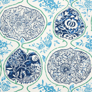 Schumacher Wallpaper Katsugi Cobalt & Turquoise 5006961