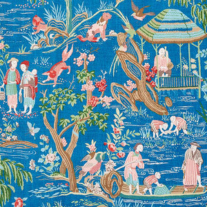 Schumacher Fabric Yangtze River Peacock 176775