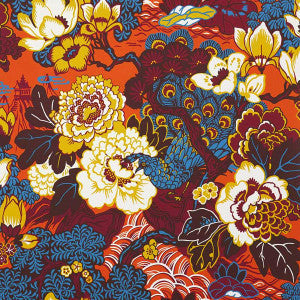 Schumacher Wallpaper Shanghai Peacock Cinnabar 5006992