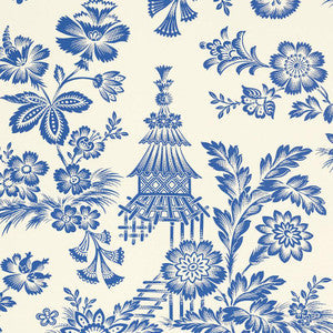 Schumacher Wallpaper Song Garden Porcelain 5007030
