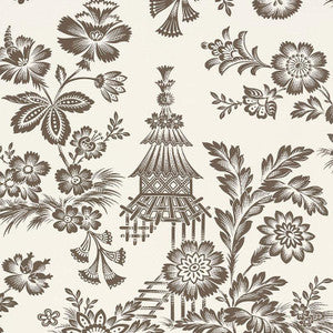 Schumacher Wallpaper Song Garden Cocoa 5007032