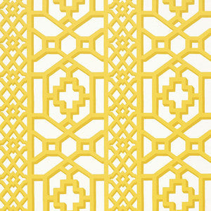 Schumacher Wallpaper Zanzibar Trellis Canary 5006940