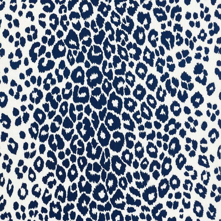 Iconic Leopard Indoor/Outdoor Navy 177323 by Schumacher Designer Fabric Indoor/Outdoor: Prints & Wovens 27.25" - Swanky Fabrics -