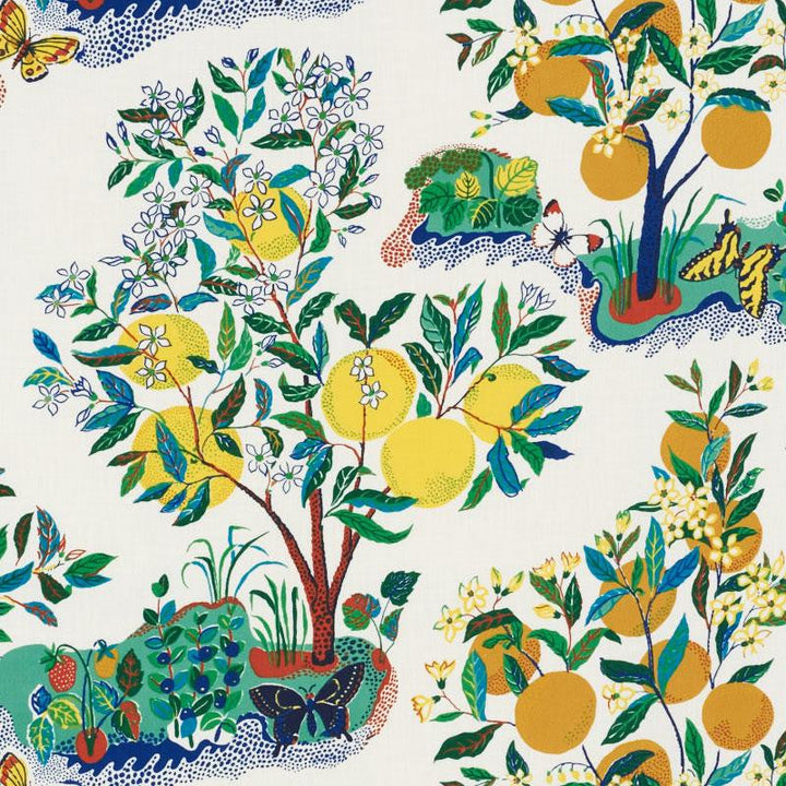 Citrus Garden Indoor/Outdoor Primary 177330 by Schumacher Designer Fabric Indoor/Outdoor: Prints & Wovens 52.5" - Swanky Fabrics -