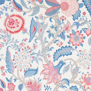 Schumacher Fabric Arborvitae Rose & Delft 177370