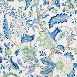 Schumacher Fabric Arborvitae Viridian & Blue 177372