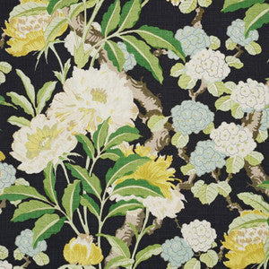 Schumacher Fabric Enchanted Garden Black 177391