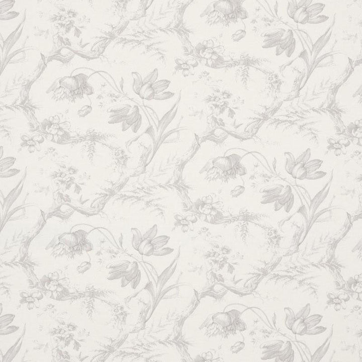 Toile De Fleurs Grisaille 177401 by Schumacher Designer Fabric Schumacher Classics 26.75" - Swanky Fabrics -