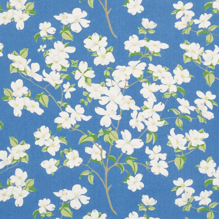 Blooming Branch Blue 177411 by Schumacher Designer Fabric Schumacher Classics 54.0" - Swanky Fabrics -