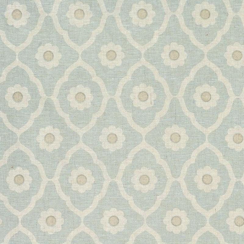 Soundess Blue SOUN001 by Schumacher Designer Fabric Veere Grenney 5.75" - Swanky Fabrics -