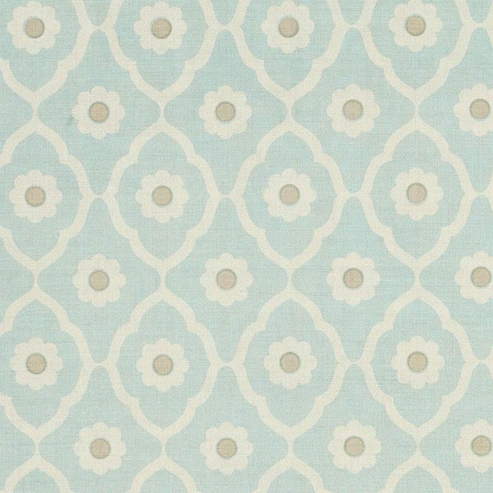 Soundess Aqua SOUN003 by Schumacher Designer Fabric Veere Grenney 5.75" - Swanky Fabrics -