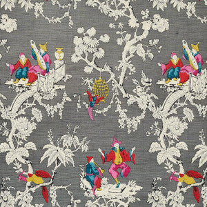 Schumacher Fabric Chinoiserie Moderne Graphite 177422