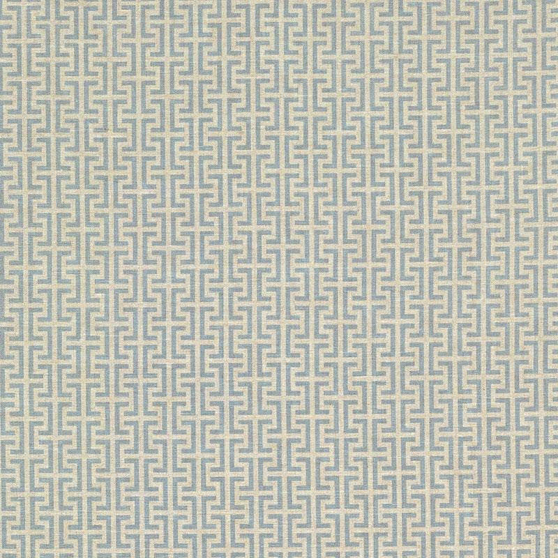 Temple Blue TEMP001 by Schumacher Designer Fabric Veere Grenney 2.38" - Swanky Fabrics -