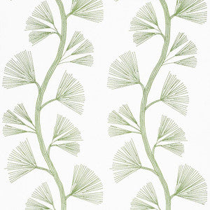 Schumacher Fabric Ginkgo Embroidery Leaf 73080