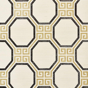 Schumacher Wallpaper Octavia Sisal Gold & Jet 5008930