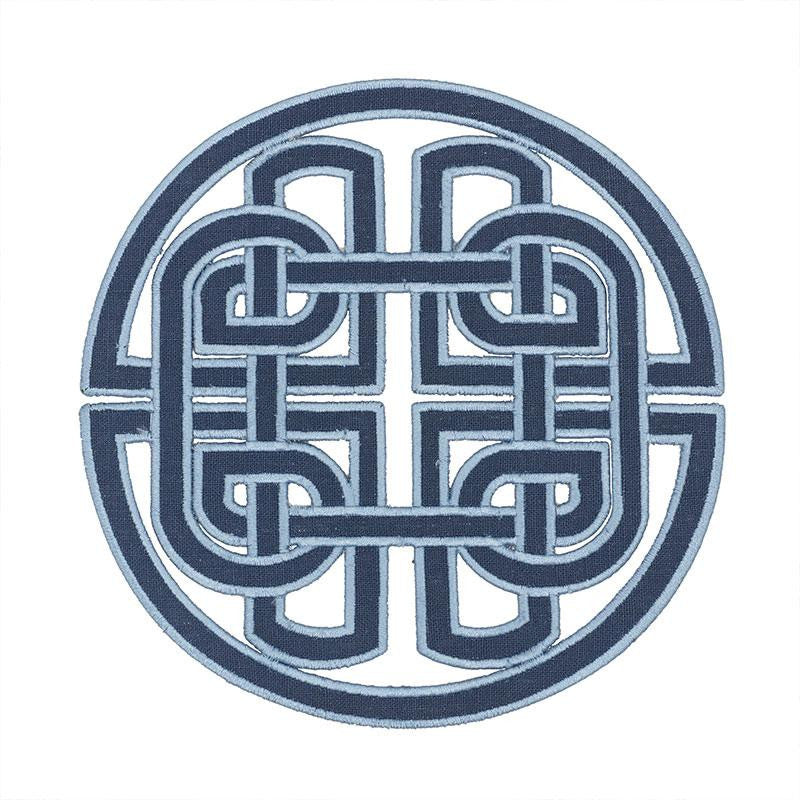 Chinoiserie Appliqu Blue 73041 by Schumacher Designer Trim Orient Express 8.0" - Swanky Fabrics -