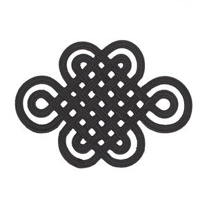 Schumacher Trim Good Luck Knot Appliqu Black 73051