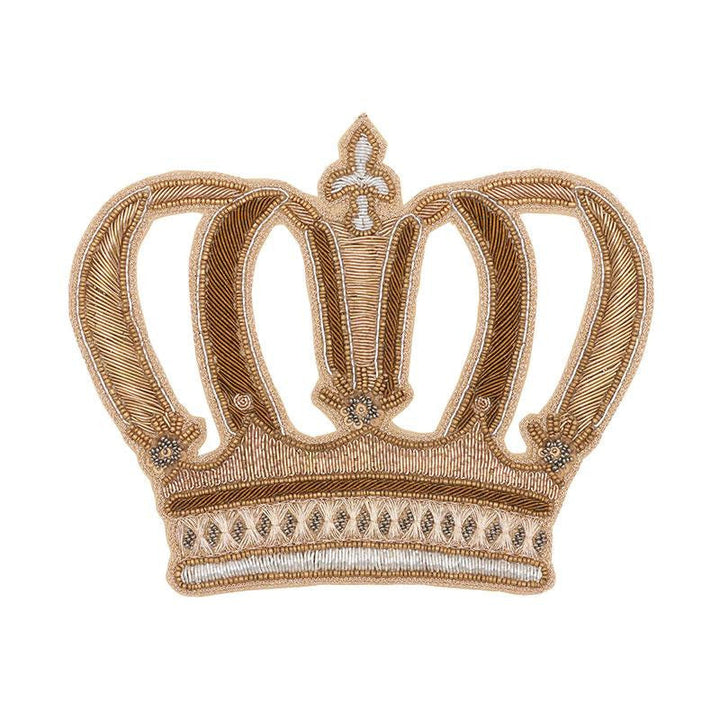Crown Appliqu Gold 73330 by Schumacher Designer Trim Royal Touch - Swanky Fabrics -