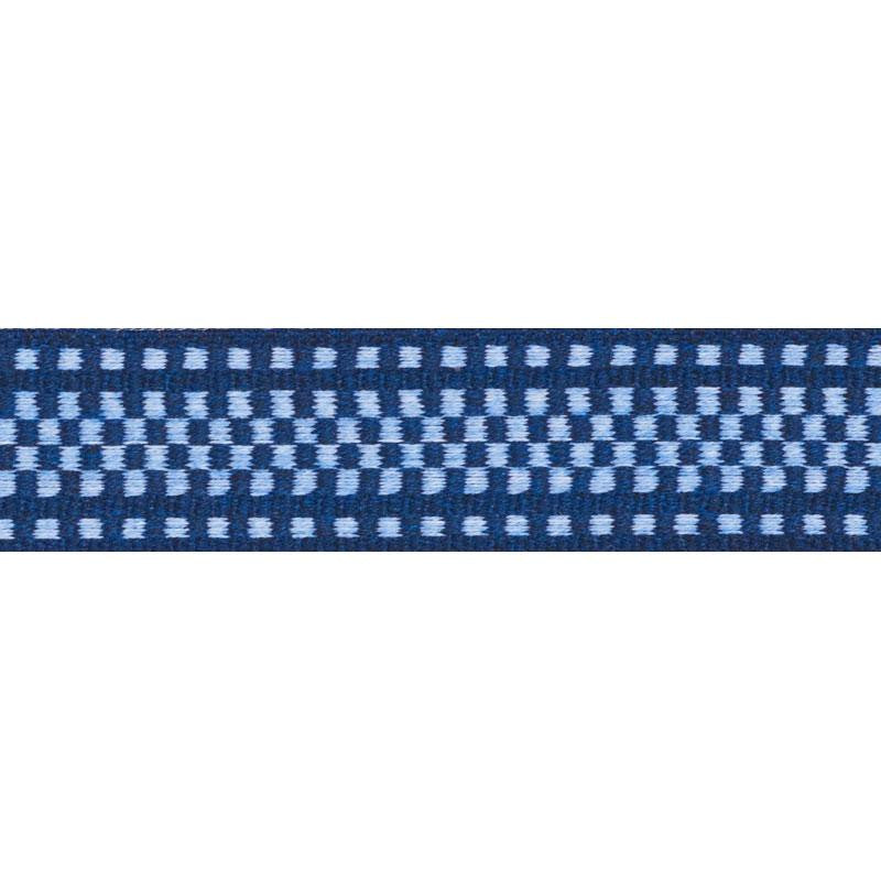 Marta Tape Indoor/ Outdoor Chambray & Navy 73652 by Schumacher Designer Trim Indoor/Outdoor: Prints & Wovens - Swanky Fabrics -