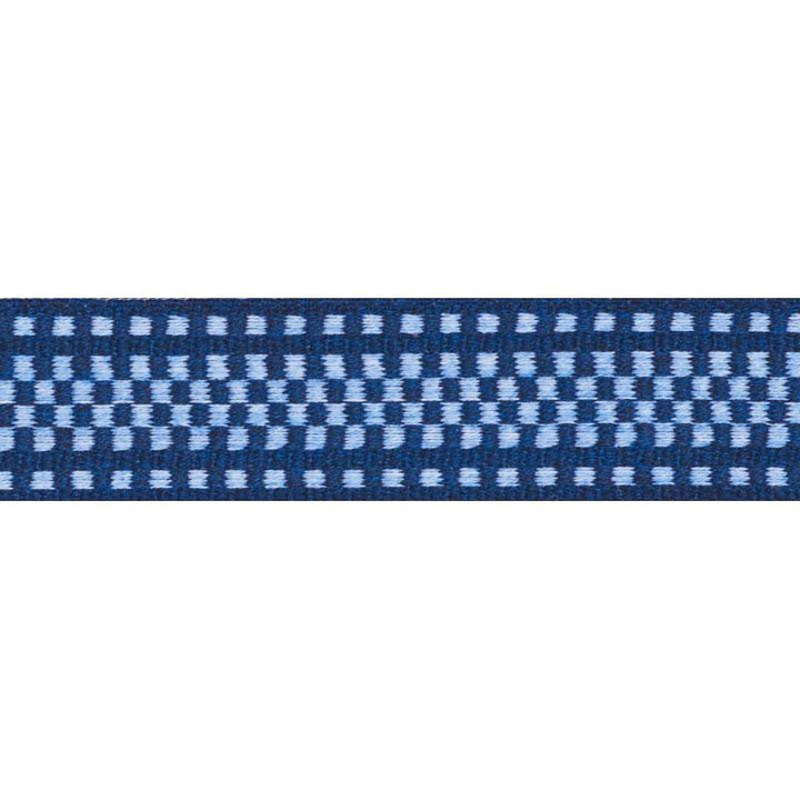 Marta Tape Indoor/ Outdoor Chambray & Navy 73652 by Schumacher Designer Trim Indoor/Outdoor: Prints & Wovens - Swanky Fabrics -