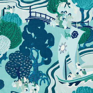 Schumacher Fabric Pearl River Sea 173063