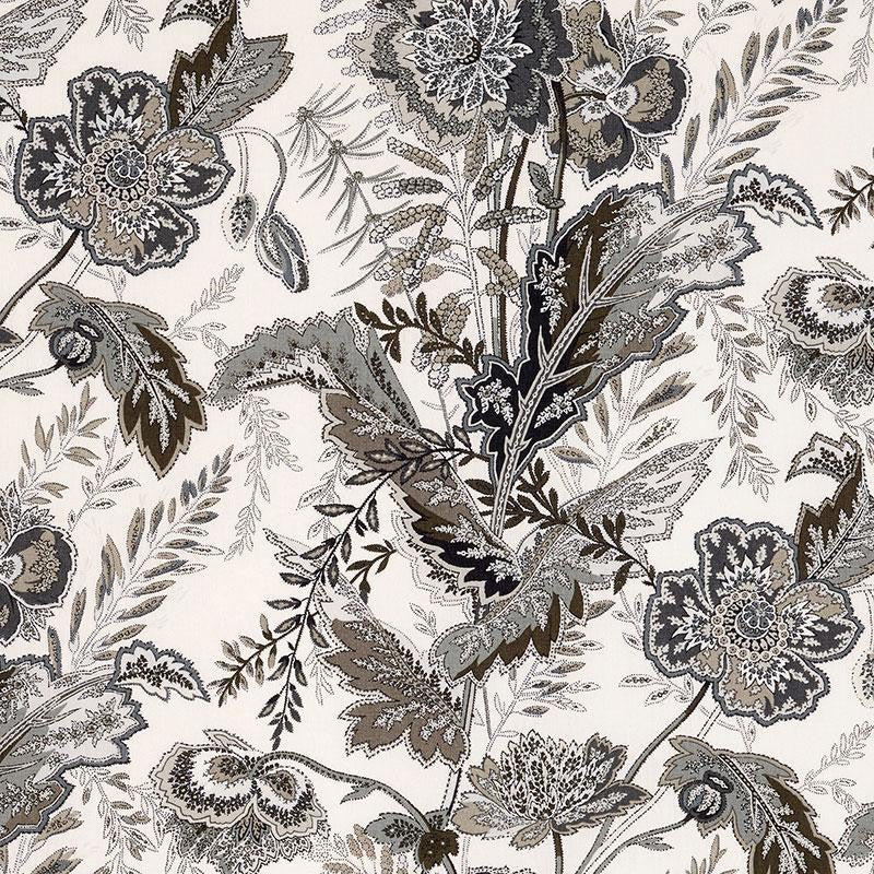 Sandoway Vine Charcoal 174545 by Schumacher Designer Fabric Schumacher Classics 18.0" - Swanky Fabrics -