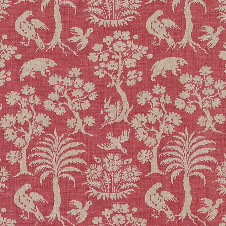 Woodland Silhouette Rhubarb 176171 by Schumacher Designer Fabric Schumacher Classics 13.5" - Swanky Fabrics -
