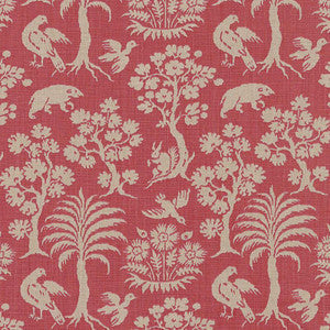 Schumacher Fabric Woodland Silhouette Rhubarb 176171