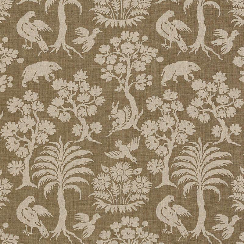 Woodland Silhouette Mocha 176172 by Schumacher Designer Fabric Schumacher Classics 13.5" - Swanky Fabrics -