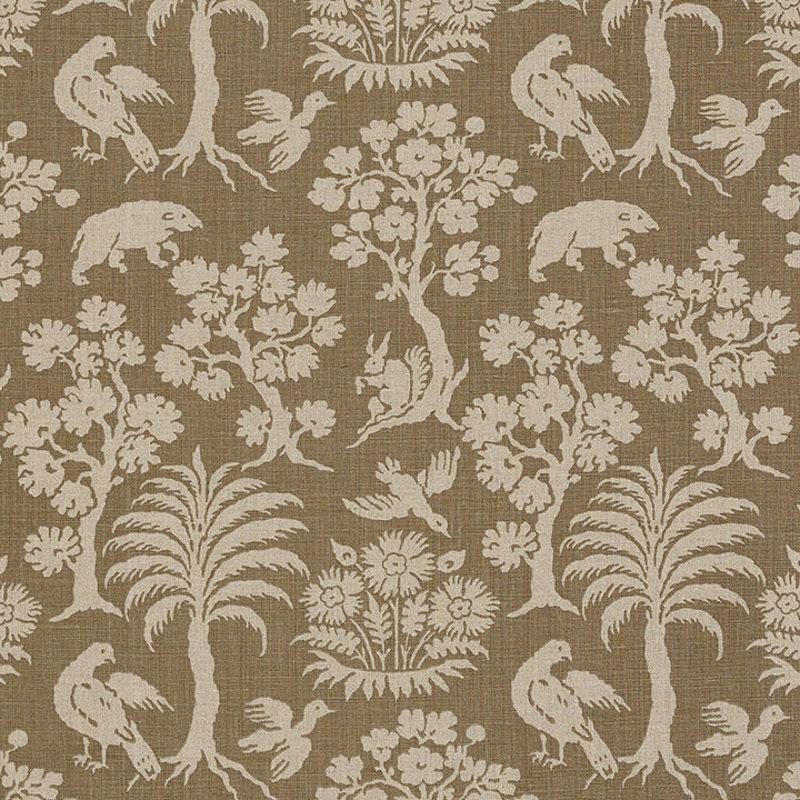 Woodland Silhouette Mocha 176172 by Schumacher Designer Fabric Schumacher Classics 13.5" - Swanky Fabrics -
