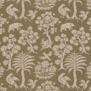 Schumacher Fabric Woodland Silhouette Mocha 176172