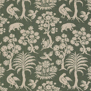 Schumacher Fabric Woodland Silhouette Moss 176173
