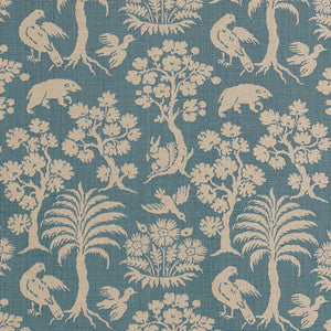 Schumacher Fabric Woodland Silhouette Cadet 176174