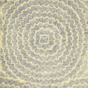 Schumacher Wallpaper Feather Bloom Sisal Onyx & Gold 5006074