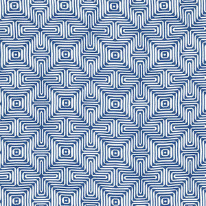 Schumacher Fabric Amazing Maze Indoor/Outdoor Ocean 65320