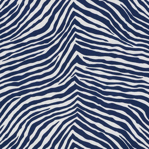 Schumacher Fabric Iconic Zebra Blue 177440