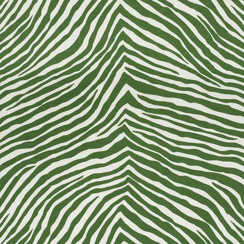 Iconic Zebra Green 177441 by Schumacher Designer Fabric Happy Together 27.0" - Swanky Fabrics -