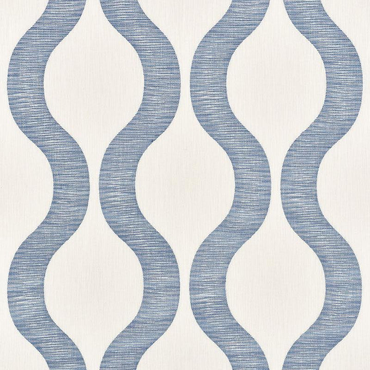 Ondata Blue 73223 by Schumacher Designer Fabric Au Naturel 14.25" - Swanky Fabrics -