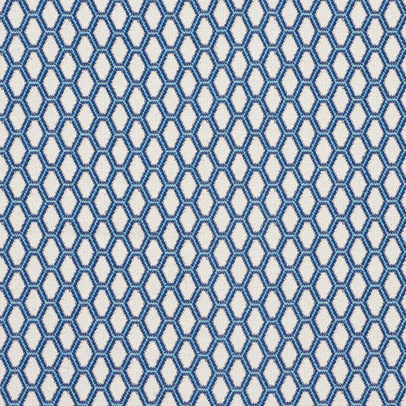 Beehive Blue 73420 by Schumacher Designer Fabric Happy Together 1.5" - Swanky Fabrics -