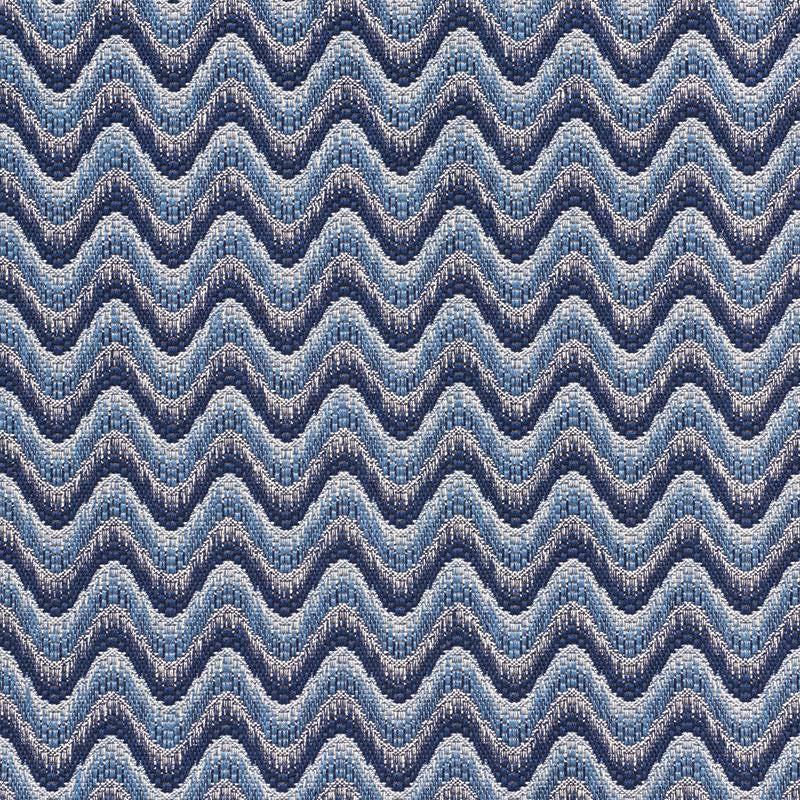 Bargello Wave Blue 73440 by Schumacher Designer Fabric Happy Together 2.25" - Swanky Fabrics -