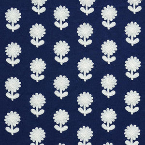 Schumacher Fabric Paley Embroidery Blue 73483