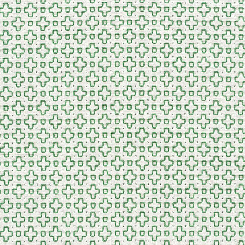 Scout Embroidery Green 73561 by Schumacher Designer Fabric Happy Together 1.25" - Swanky Fabrics -