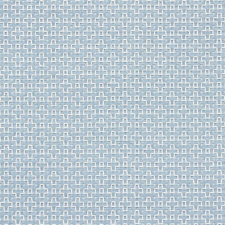 Scout Embroidery Sky 73563 by Schumacher Designer Fabric Happy Together 1.25" - Swanky Fabrics -