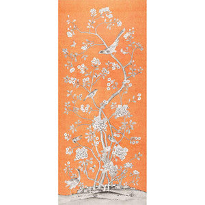 Schumacher Fabric Chinois Palais Tangerine 175044