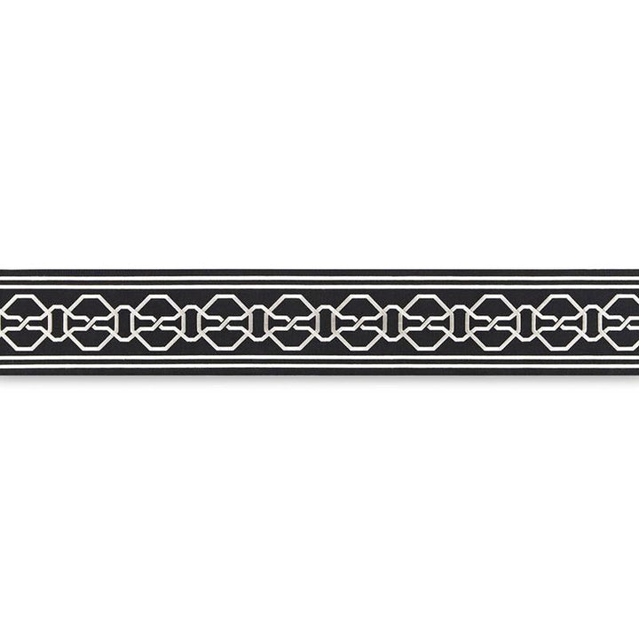 Malmaison Tape Noir / Swan 66153 by Schumacher Designer Trim Mary Mcdonald 3.75" - Swanky Fabrics -