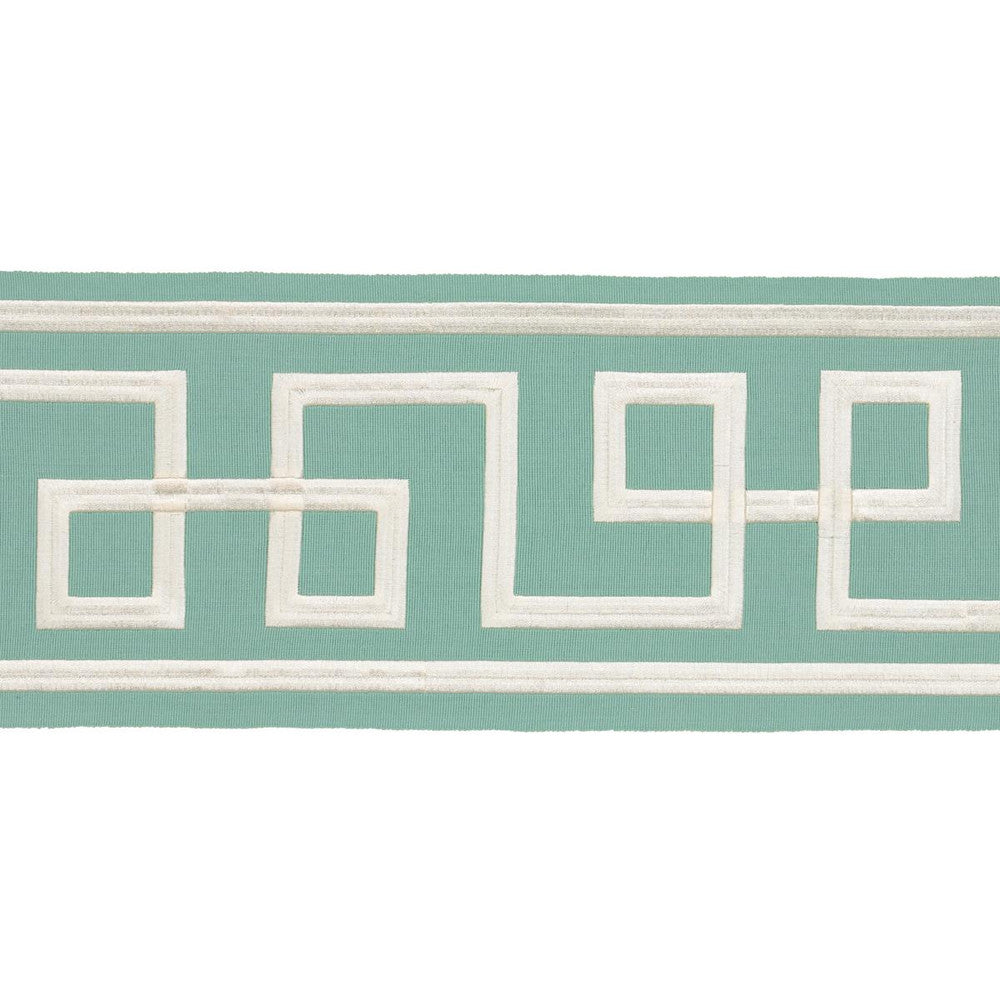 Octavius Tape Aqua Marine 66161 by Schumacher Designer Trim Mary Mcdonald 15.0" - Swanky Fabrics -