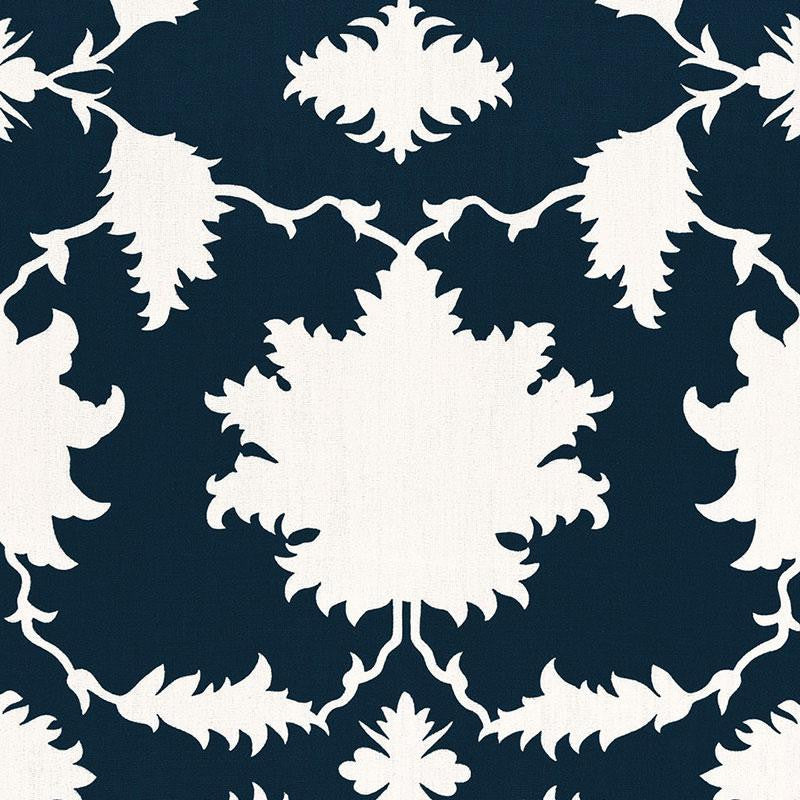 Garden Of Persia Bleu Marine 175033 by Schumacher Designer Fabric Mary Mcdonald 26.0" - Swanky Fabrics -